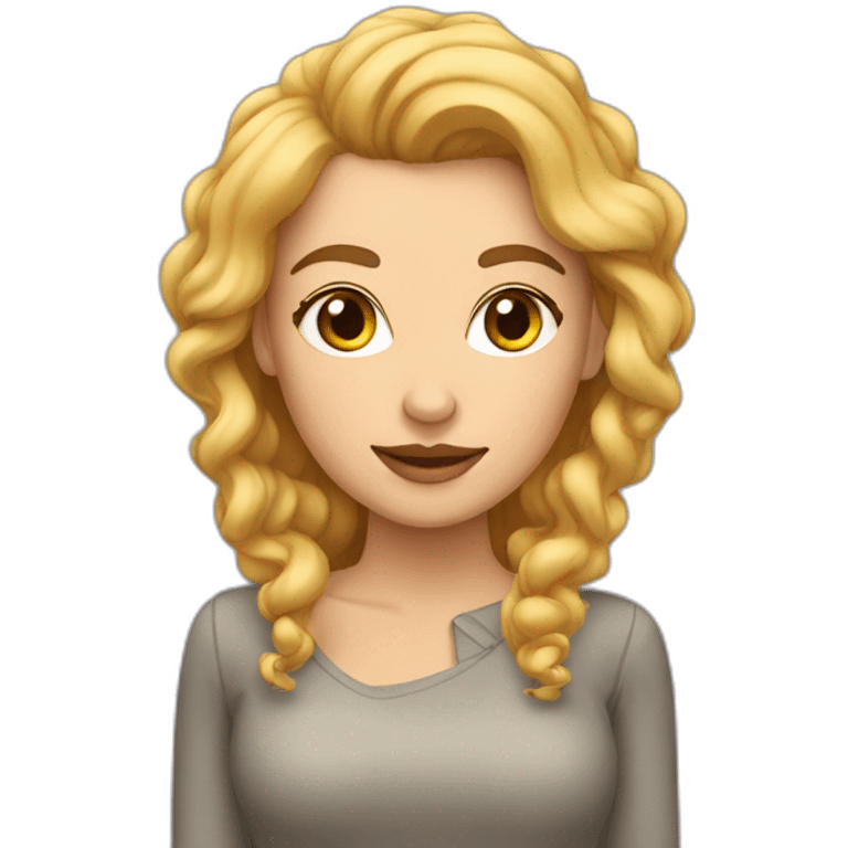 Mujer-con-pelo-rubio-y-rizado emoji