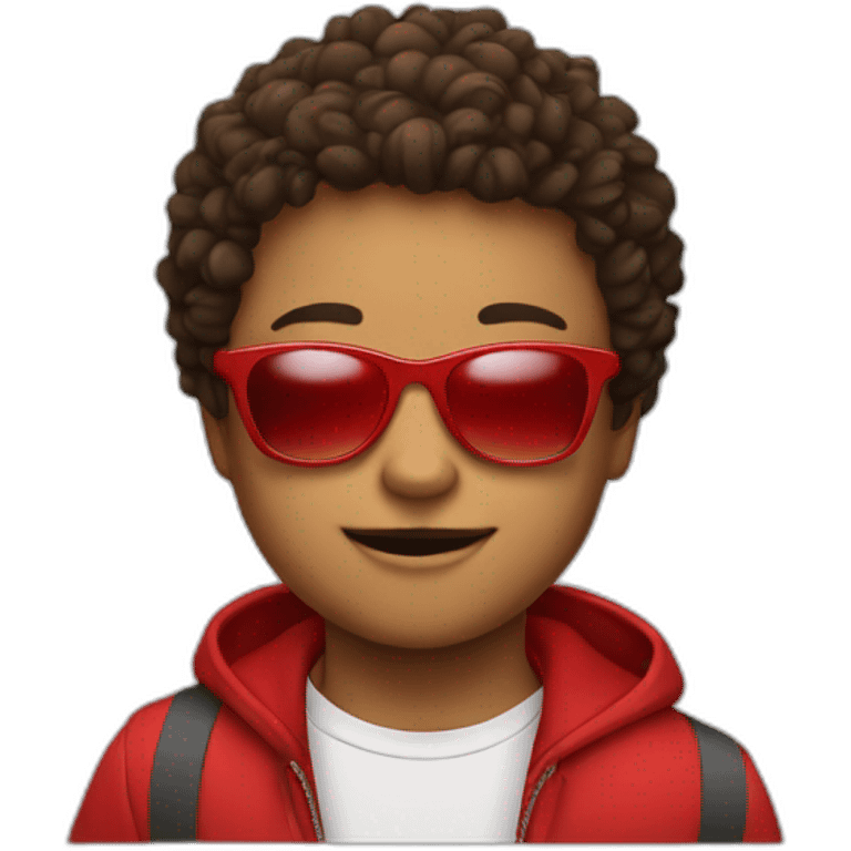 emoji, nvm make a squared image of a kid wearing red sunglasses emoji