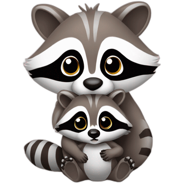 Baby Racoon with Mother emoji