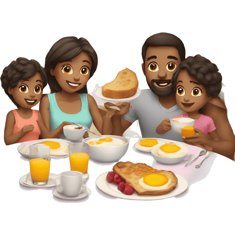 Family breakfast with baby emoji