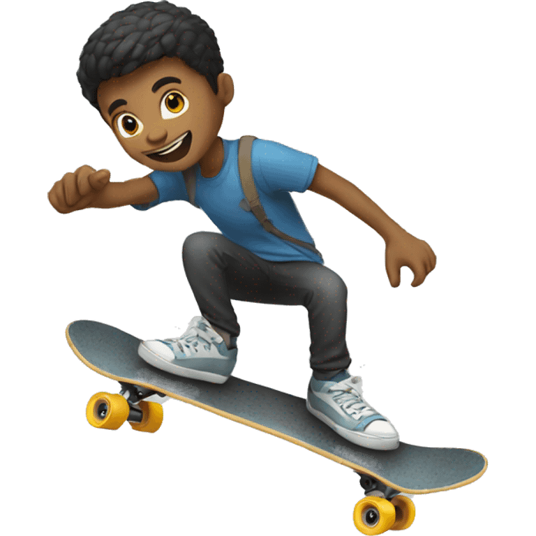 A men doing skateboard with a snakers emoji