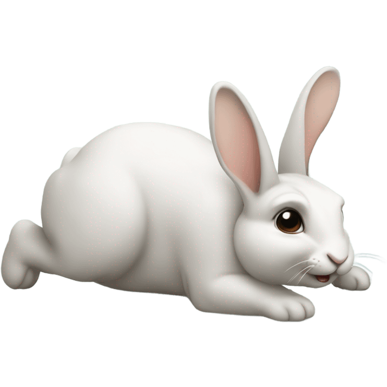 Rabbit rolling over emoji