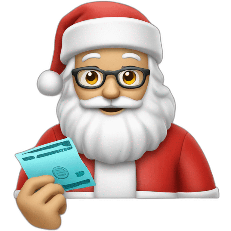 Santa Claus making payment emoji