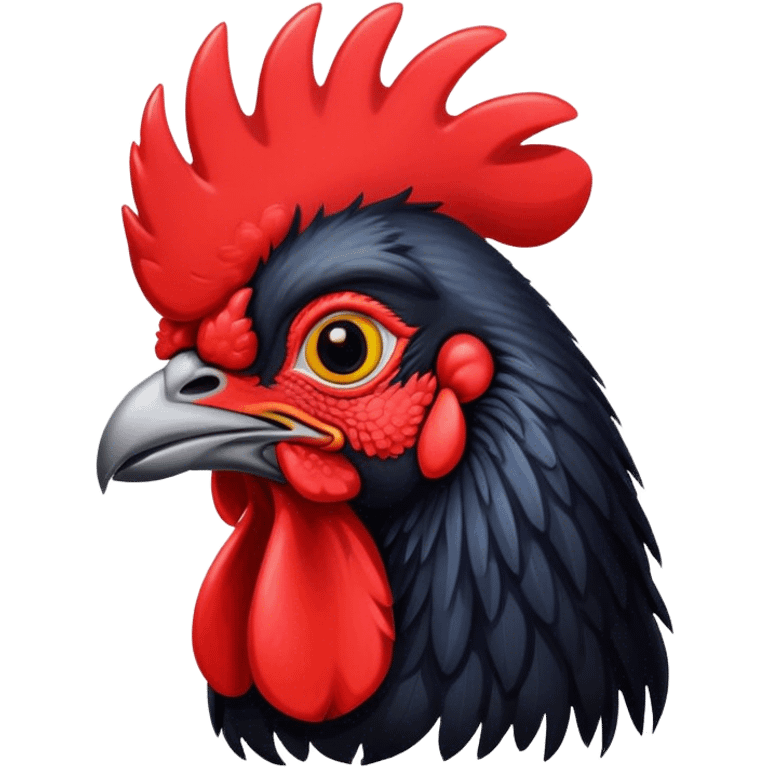 Black rooster face emoji