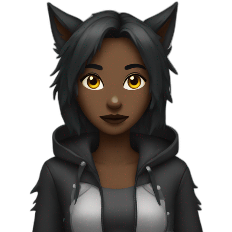 dark Wolf girl emoji