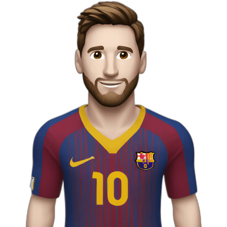 Messi couleur de peau blanche avec son ballon d or emoji