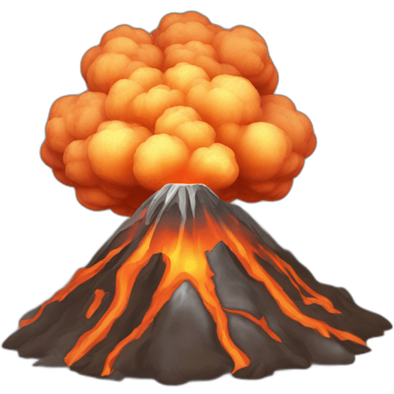 a volcano exploding emoji