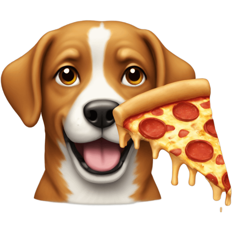 Dog eating pizza emoji