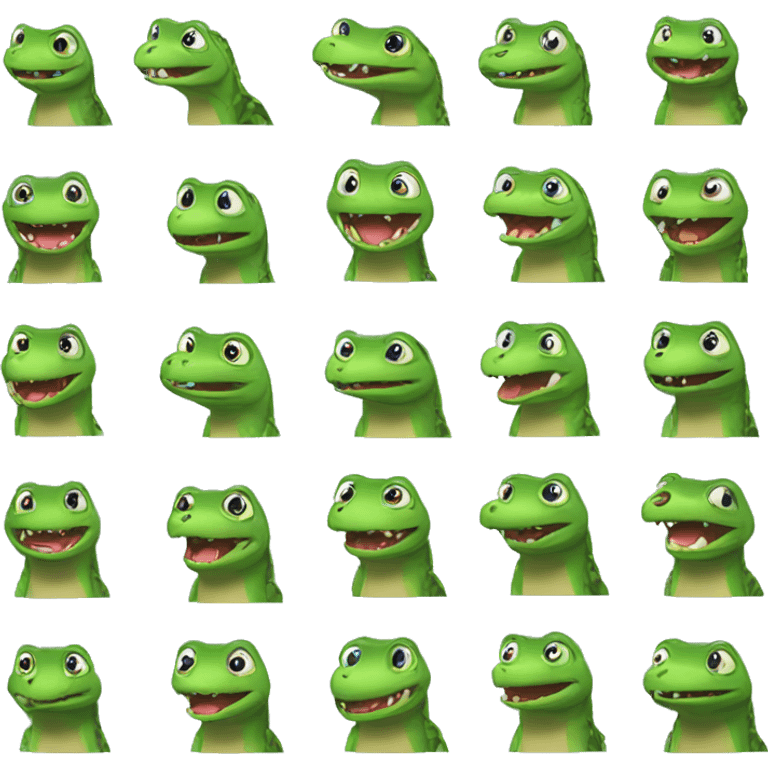 reptile in different emotions emoji