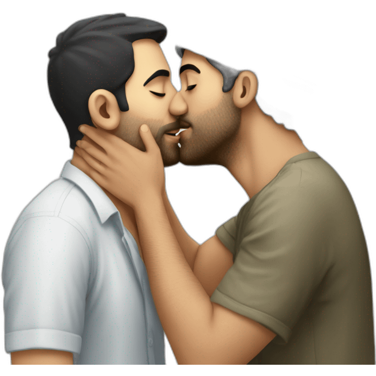 Israeli man kiss Palestinian man emoji