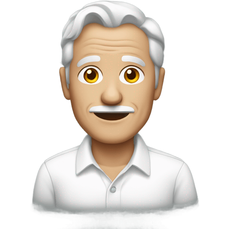 older man in white shirt emoji