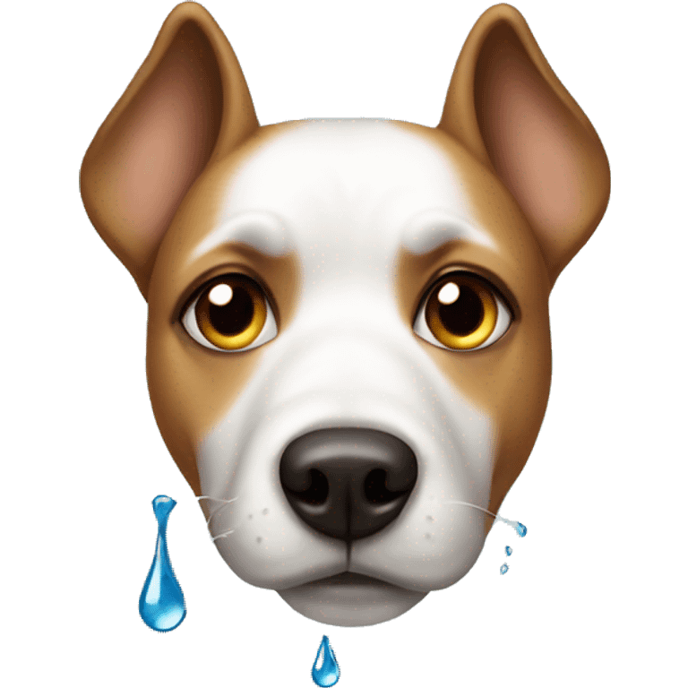 Dog with one drop of tear emoji