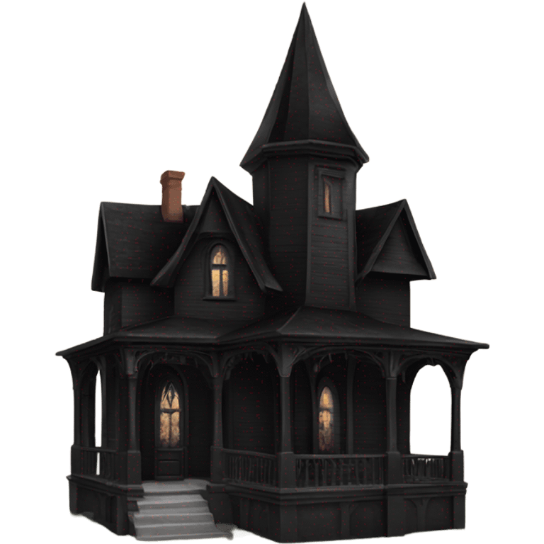 Black gothic house emoji