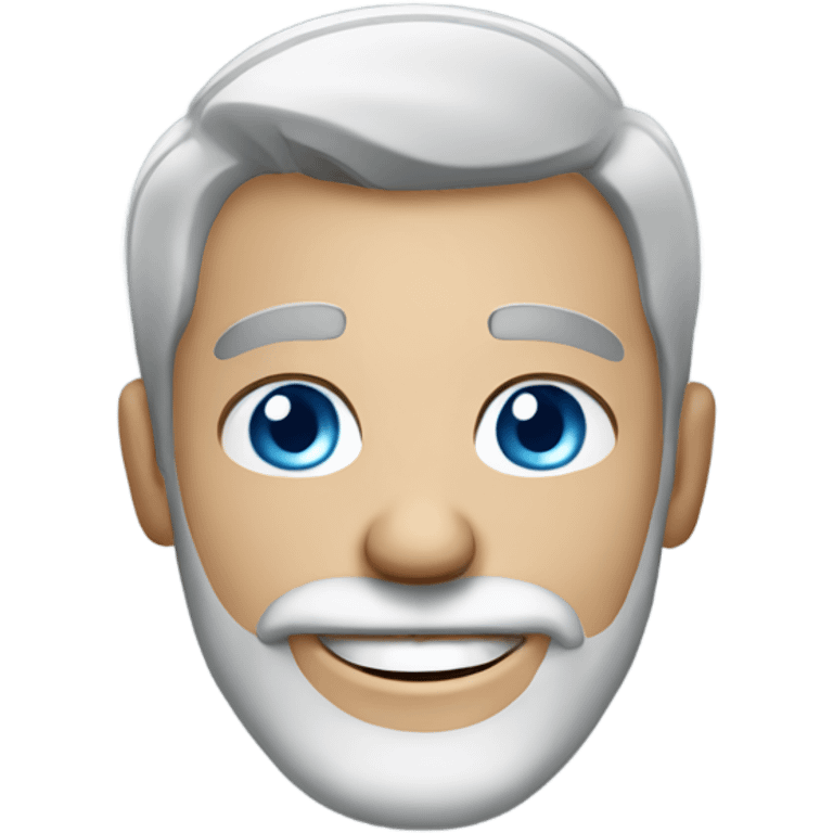 Blue eyed smiling man with gray beard emoji