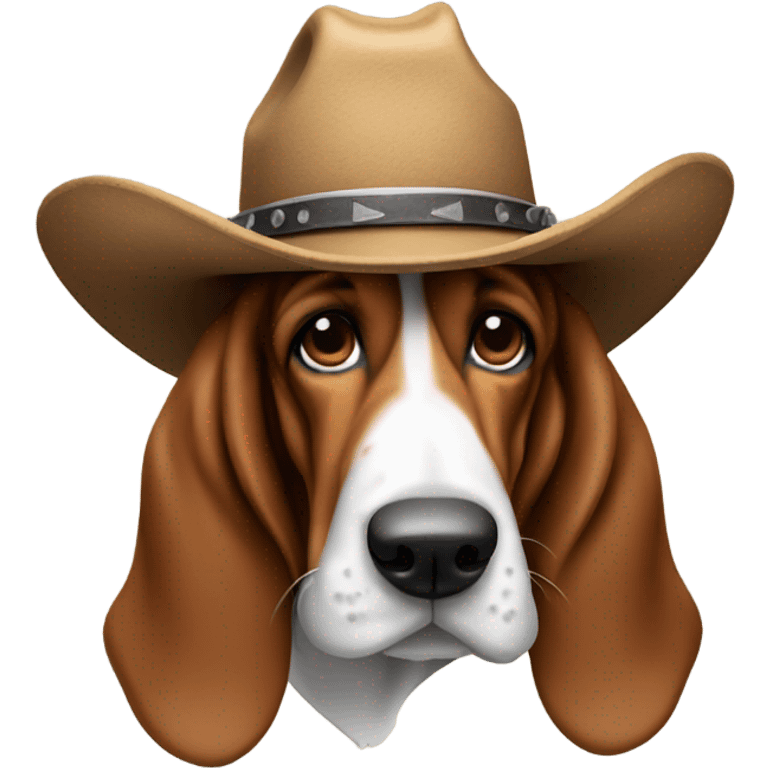 Basset hound with cowboy hat emoji