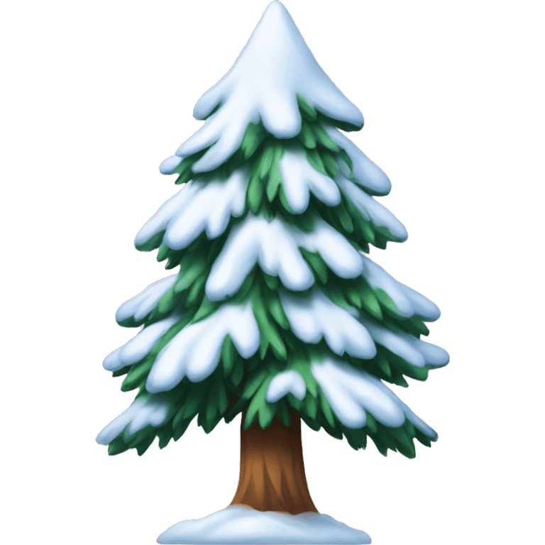 Snow on pine tree emoji