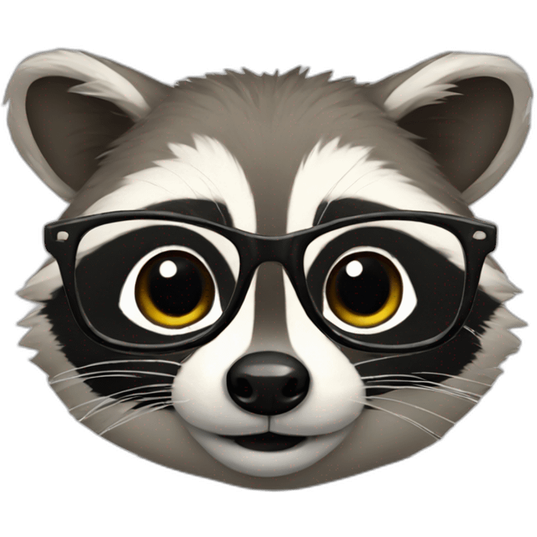 raccoon with glasses emoji