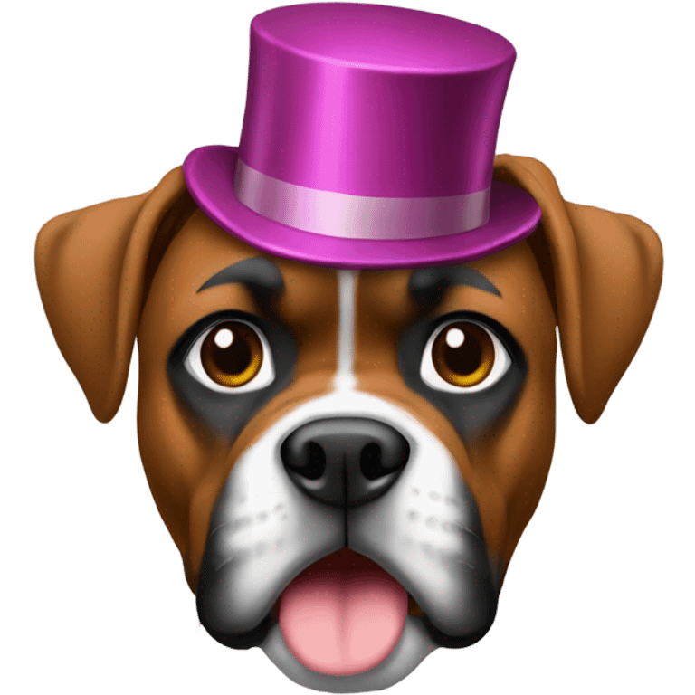 boxer with New Year’s Eve hat emoji