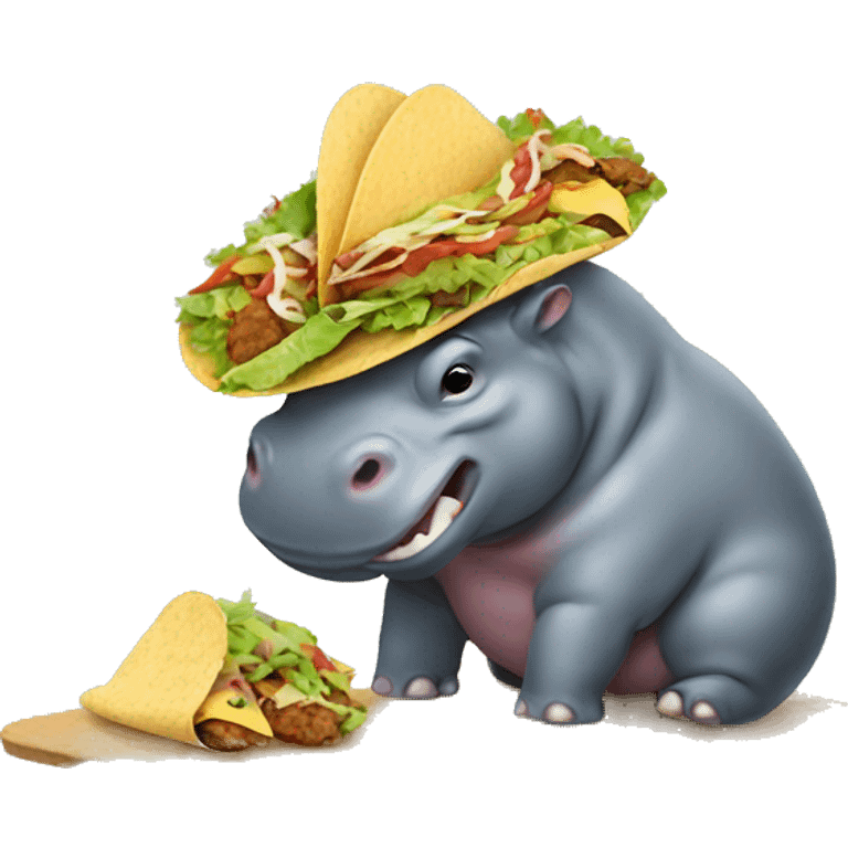 Hippo eating tacos  emoji