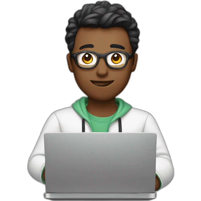 a video editor who works on a laptop emoji