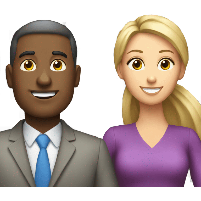 Man and woman working crossword puzzle emoji