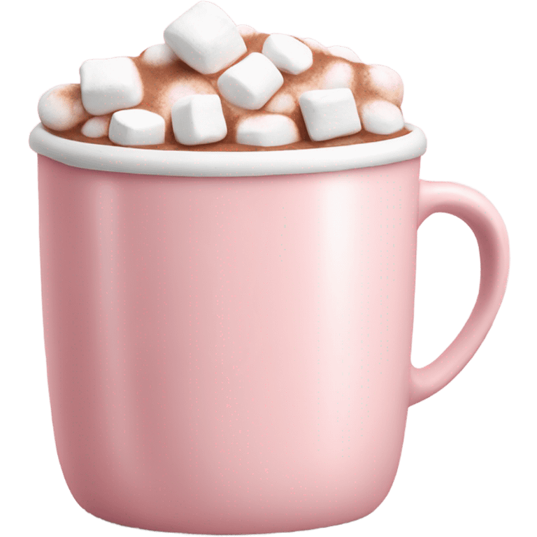 Light Pink mug of hot chocolate with marshmallows  emoji