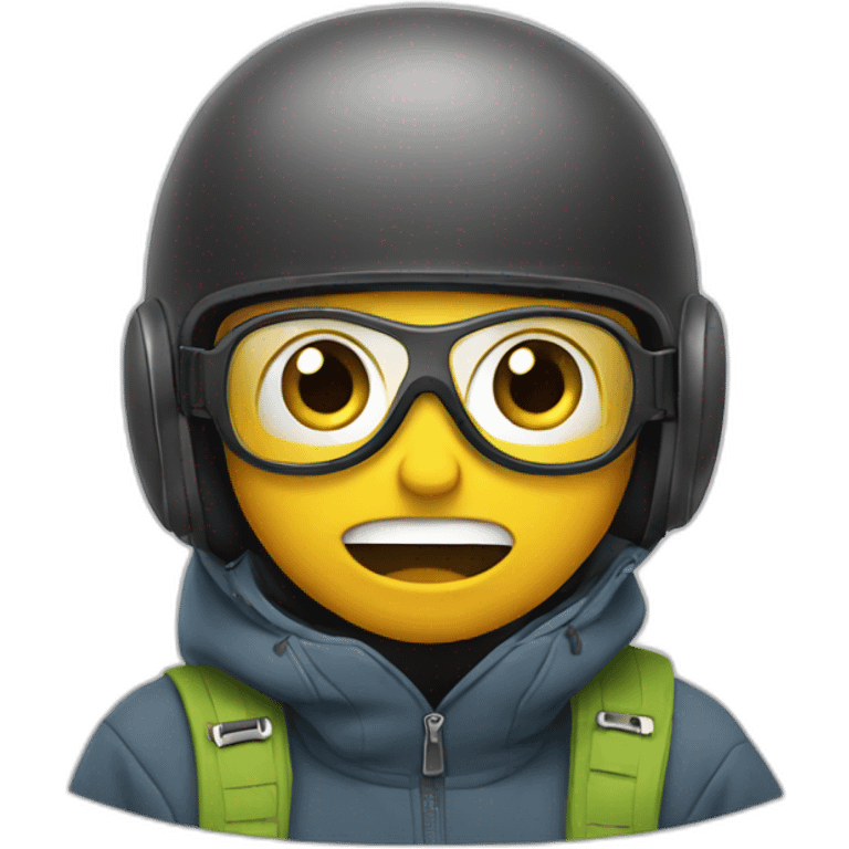 scared snowboarder emoji