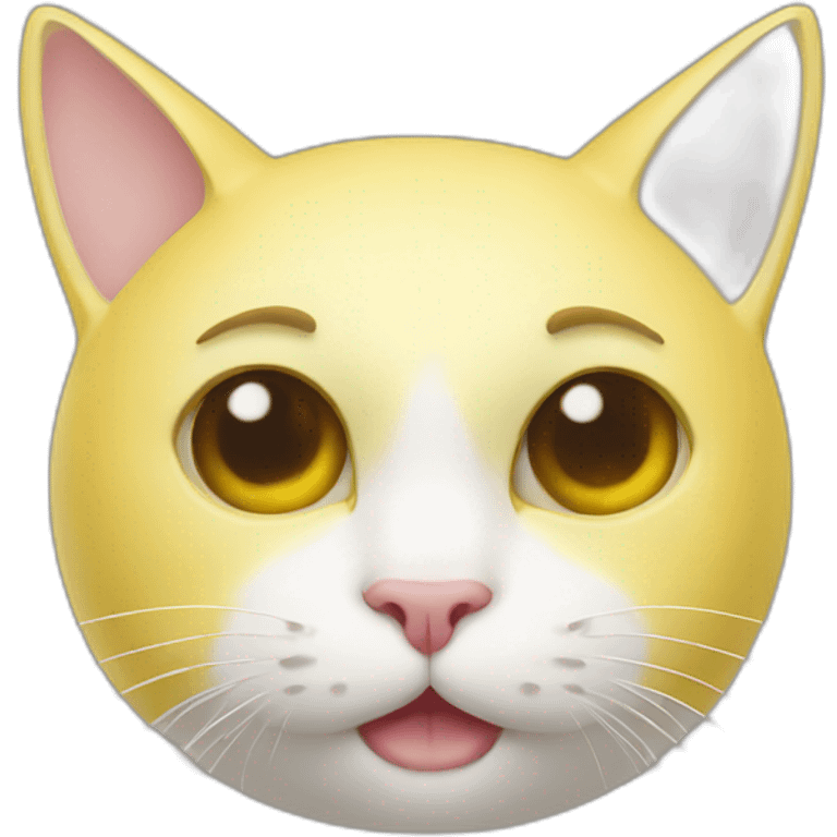 cat with face through a banana emoji