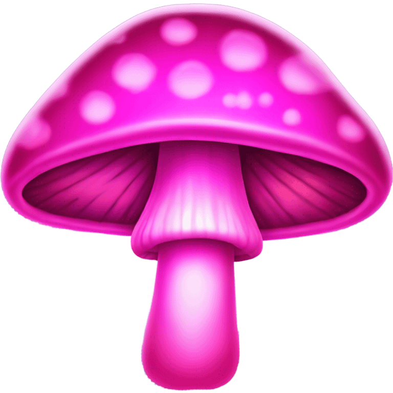 Hot pink sparkly neon glowing mushroom emoji