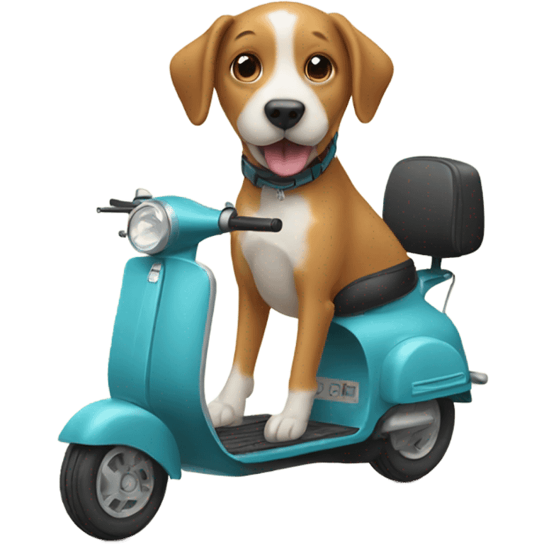 Dog riding a scooter emoji