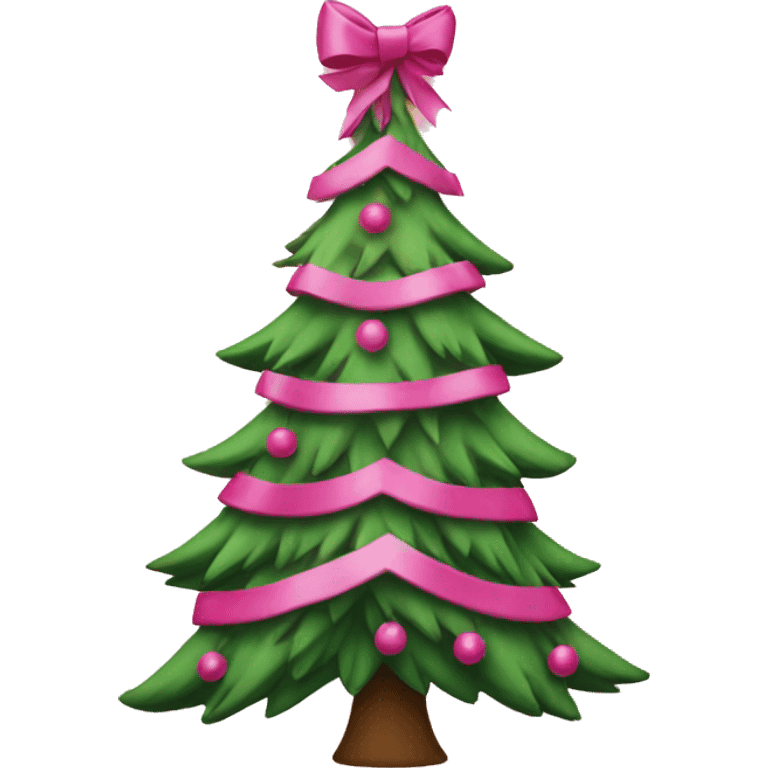 Christmas tree with pink bows emoji