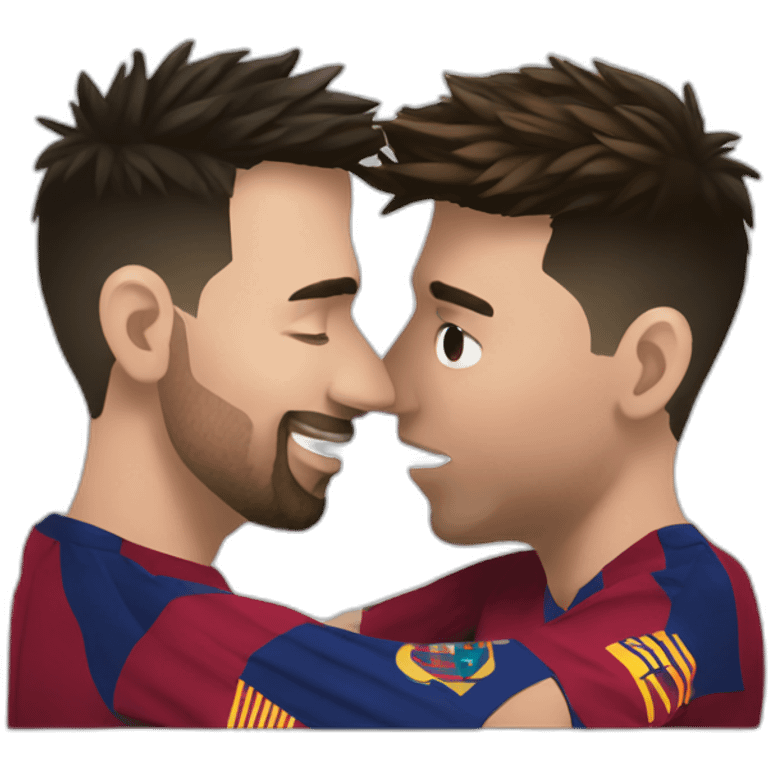 ronaldo kissing messi emoji