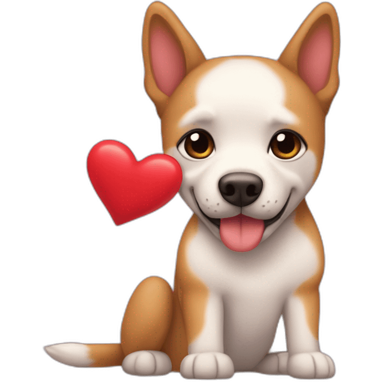 Perro con corazones en los cachetes emoji