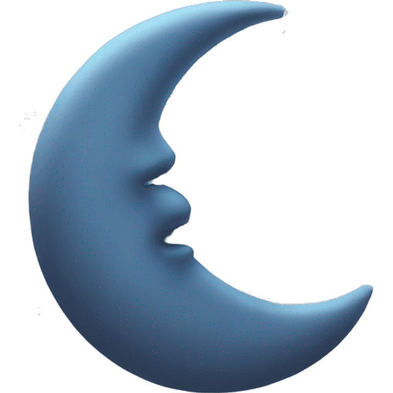 Frozen Crescent moon with face  emoji