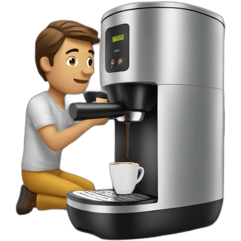 Man drinking a coffee maker emoji