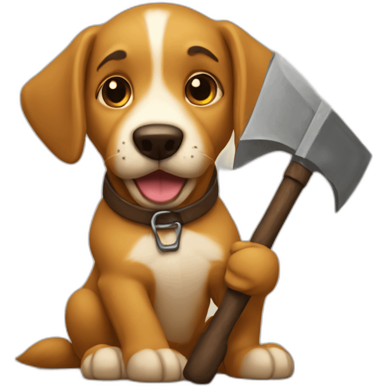 dog hold a pickaxe emoji