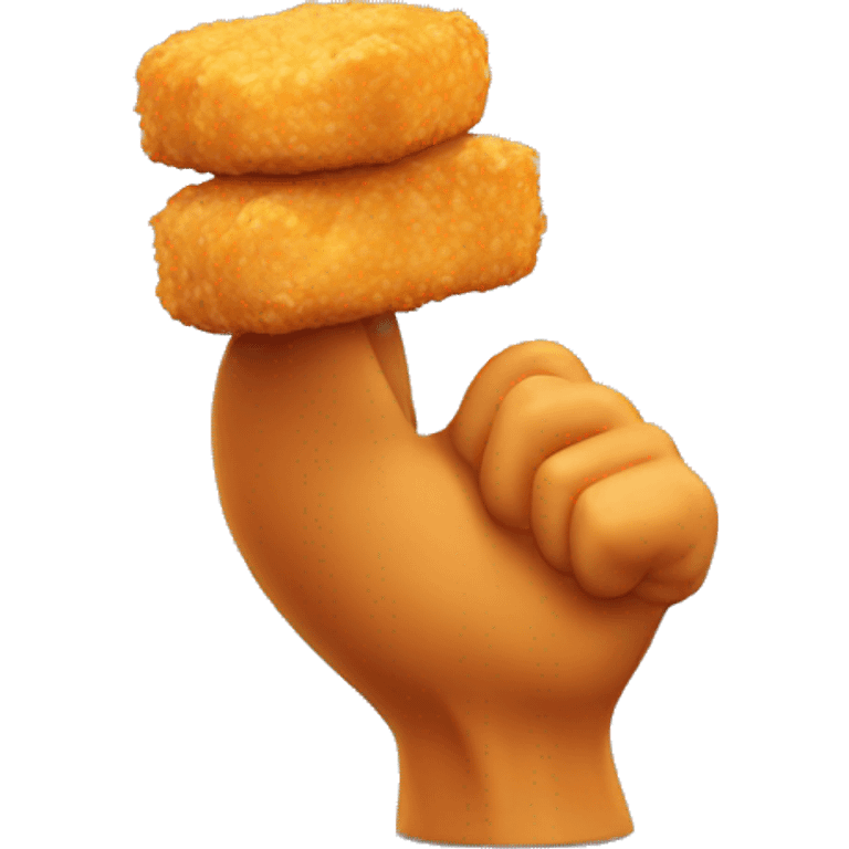 chicken nuggets in the shape of a flexing arm emoji