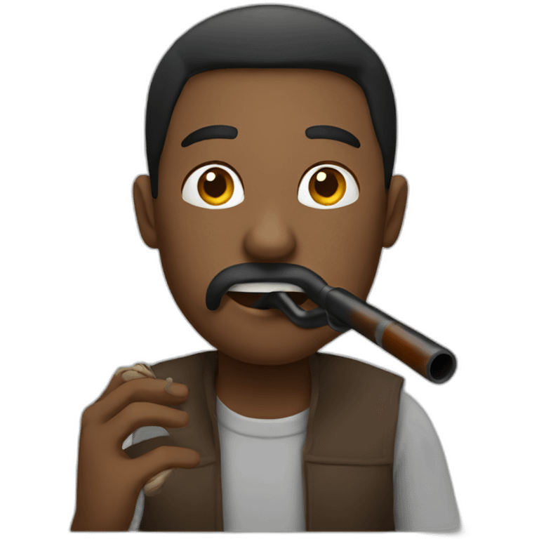 man eating black pipe emoji