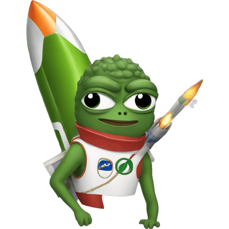 pepe with rocket  emoji