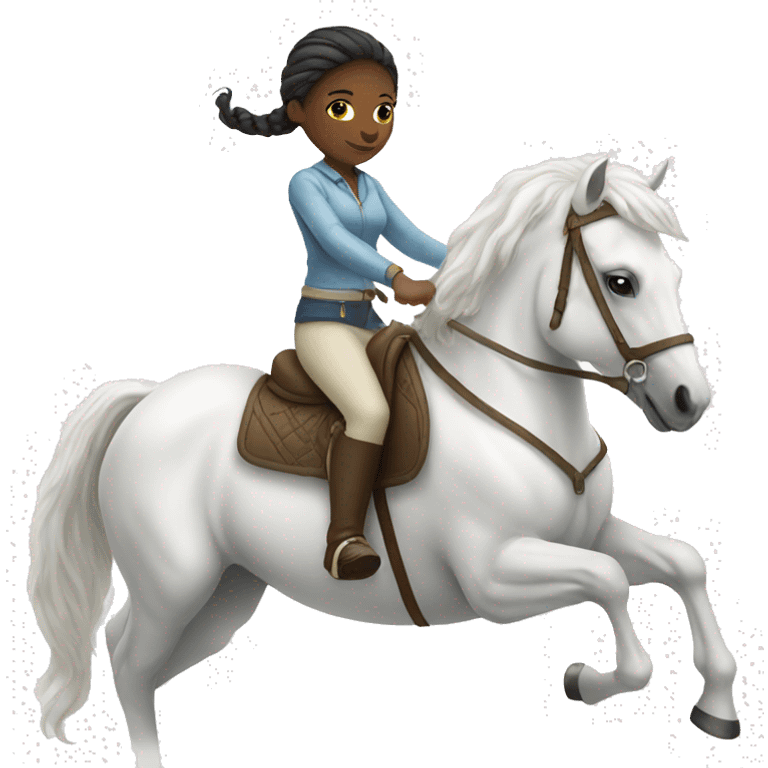 girl riding a white horse emoji