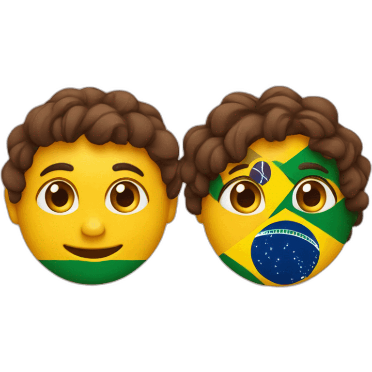 Portugal and brazil loving each other emoji