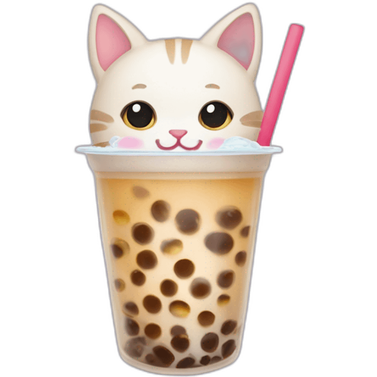 cat bubble tea emoji