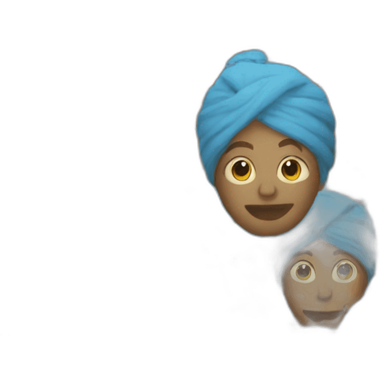 emoji face wearing blue turban emoji