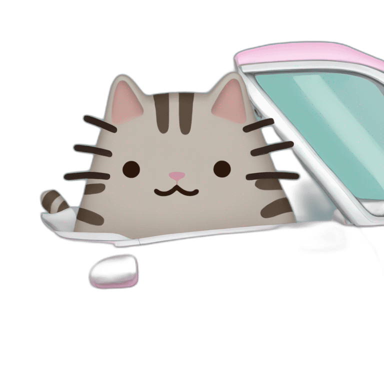 pusheen in the car emoji