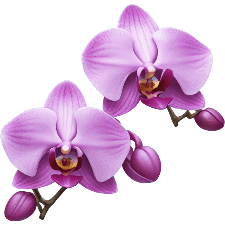 Blue and pink orchid emoji