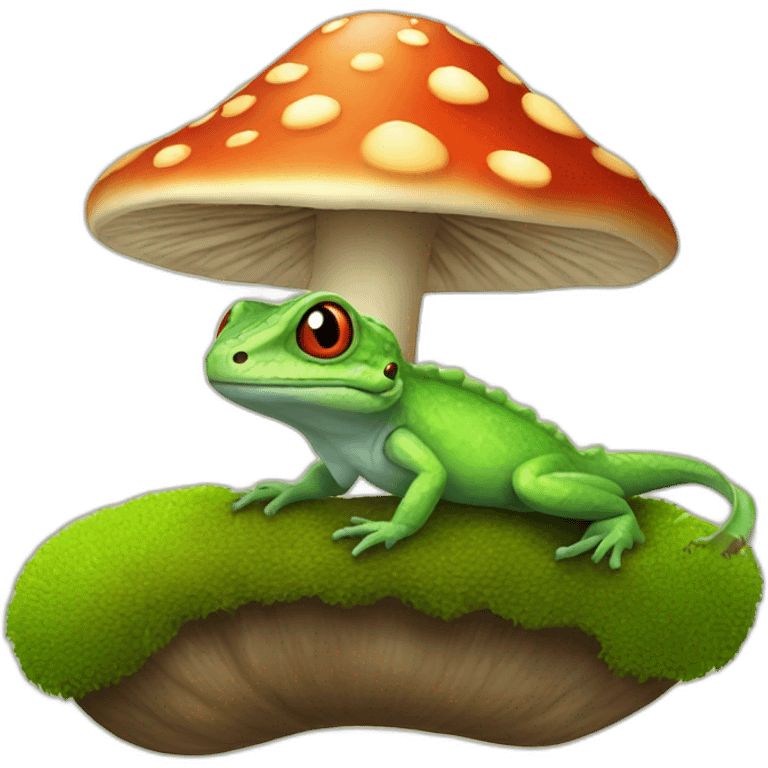 Lizard on mushroom emoji