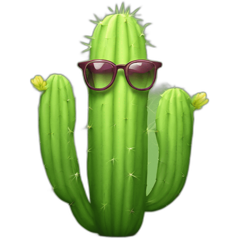 Cactus avec des lunettes emoji