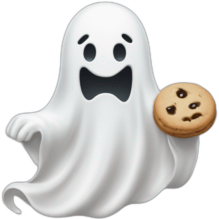 ghost with cookie emoji