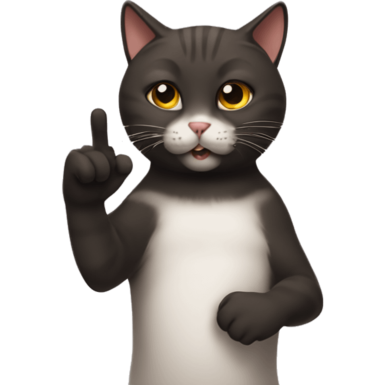 cat sticking up the middle finger  emoji