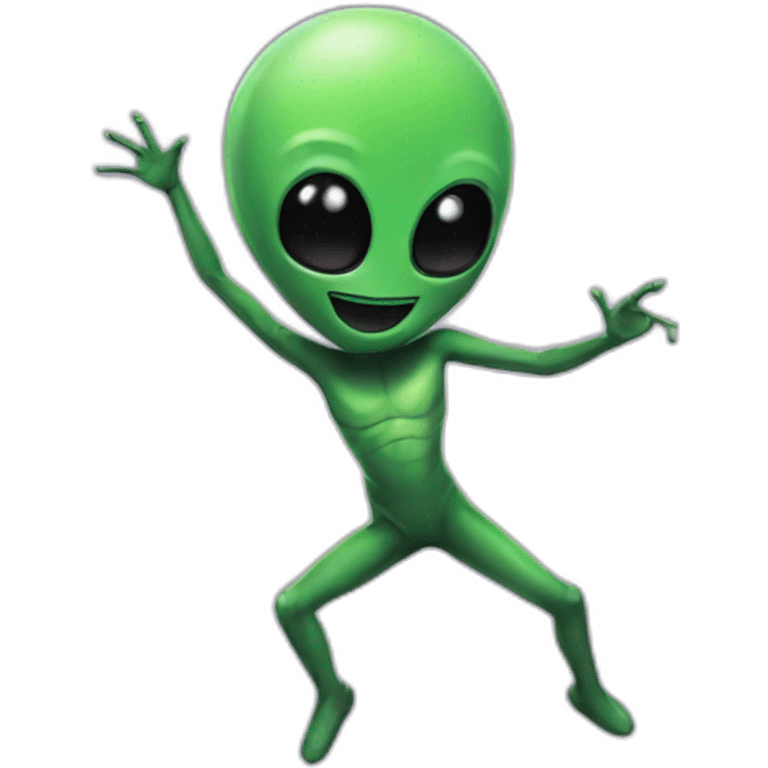 dancing with alien on space emoji